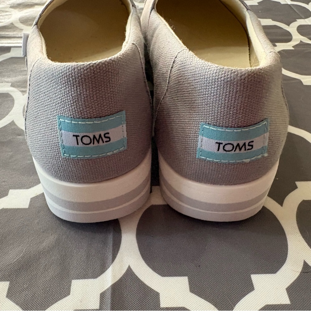 TOMS Women's Alpargata Midform Platform White Bottom Slip-On Sneakers - Picture 9 of 10